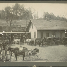 w Stage coaches meeting a train at the Lewiston, VT depot, 1890's Stage coaches meeting a train at the Lewiston, VT depot, 1890's