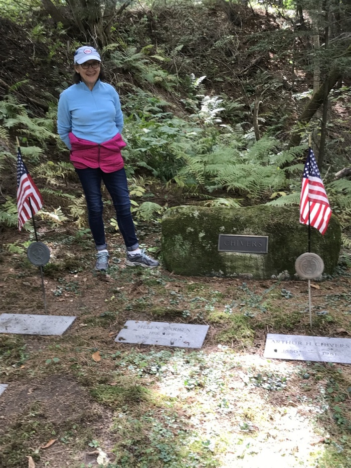 Sandy Chivers at her family plot